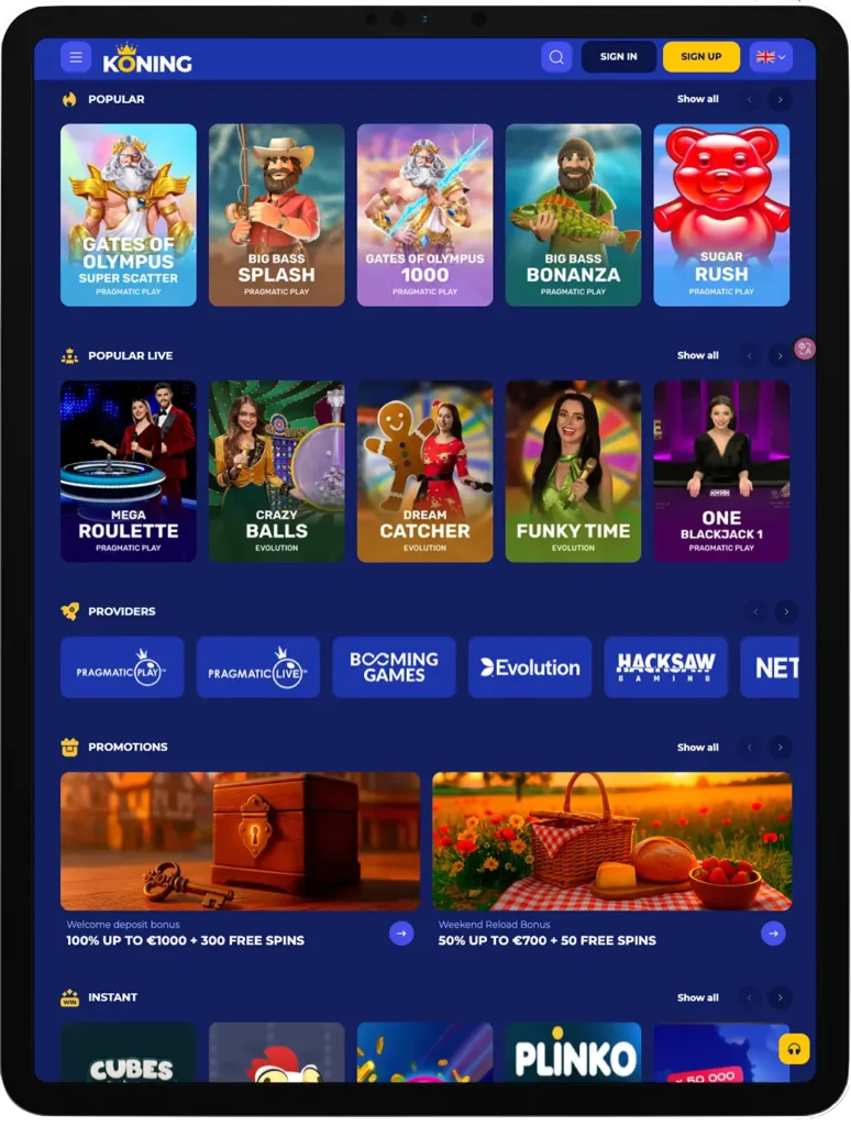 koning mobiele casino app